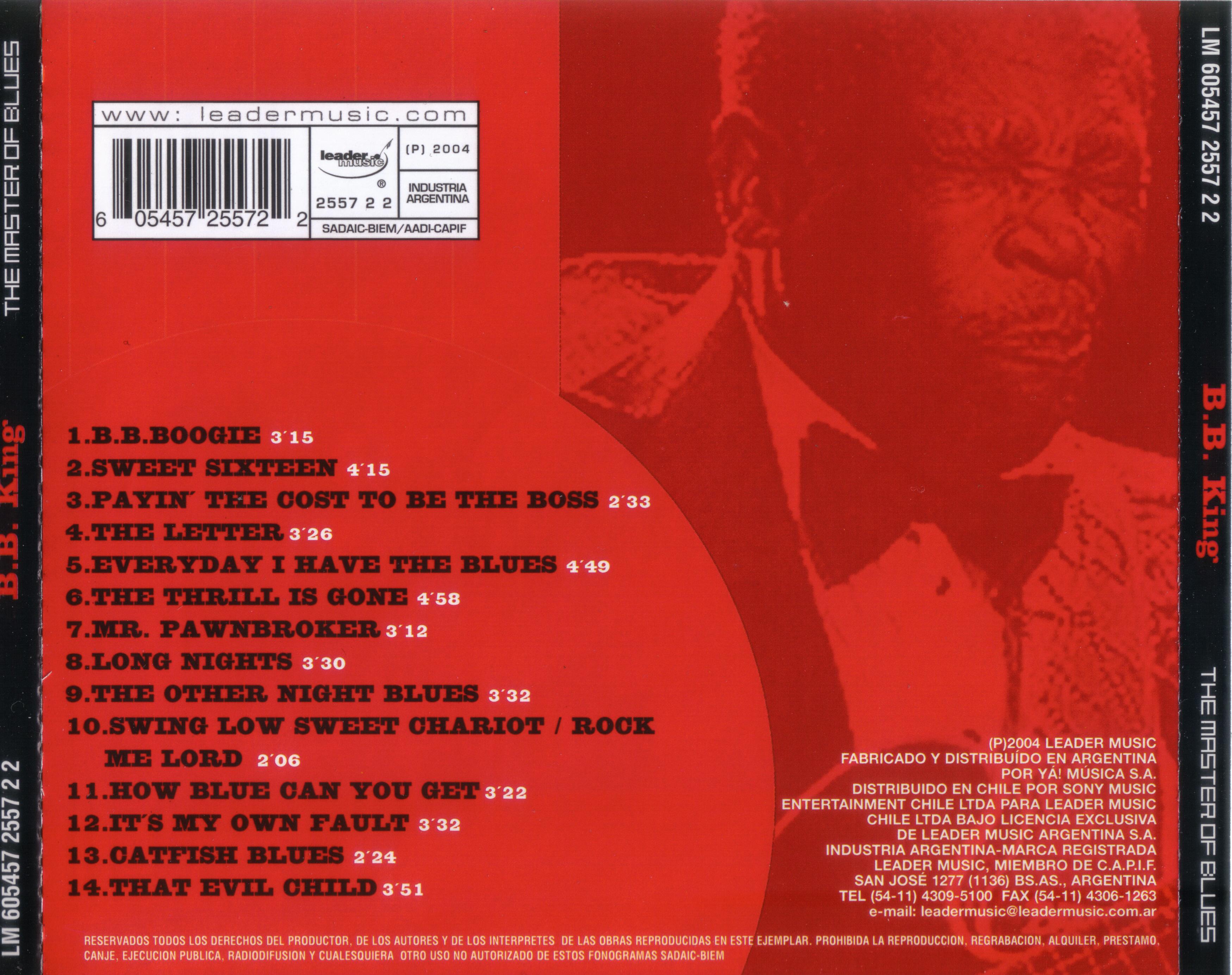 B.B. King The Master Of Blues : Back | CD Covers | Cover Century | Over ...